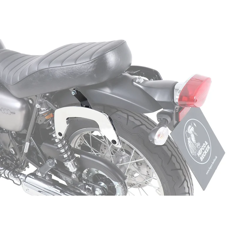 Kawasaki W800 Street/Cafe Side Carrier - C-Bow Soft Bag Carrier - Chrome