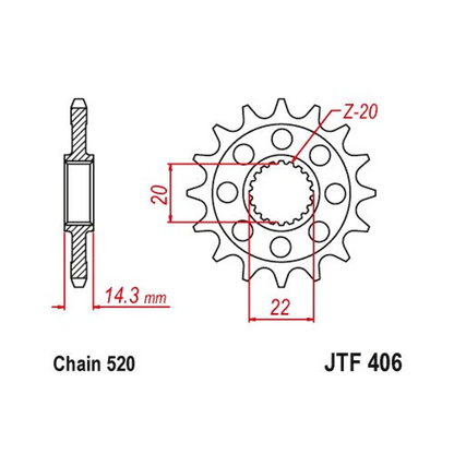 Sprockets Front (406 - 16T) - JT