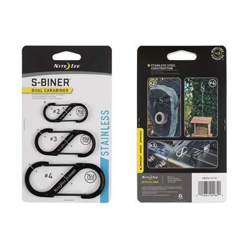 S-Biner Standard (Stainless) - 2N (SIZE #1) / Natural Steel / Stainless Steel