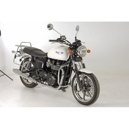 Triumph Bonneville / T100 / SE Carrier - Sidecases + Topcase Set 'Permanently Fixed' (Chrome)