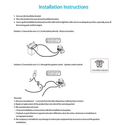 Handlebar Mounted Dual USB 4A (Plastic) - Includes Plastic Handlebar Clamp