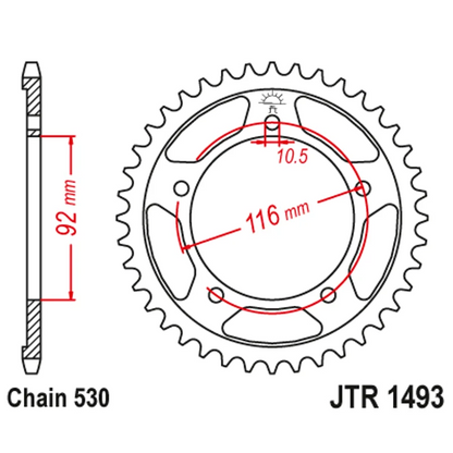 Sprockets Rear (1493 - 42T) - JT