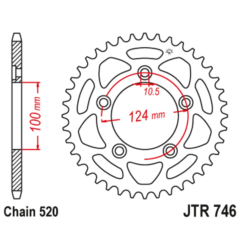 Sprockets Rear (746 - 44T) - JT