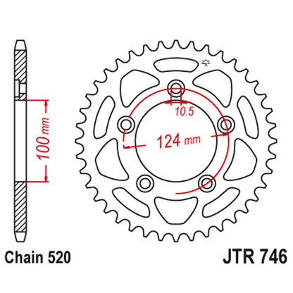 Sprockets Rear (746 - 44T) - JT