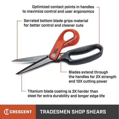 HEAVY DUTY TITANIUM COATED TRADESMEN SHEARS
