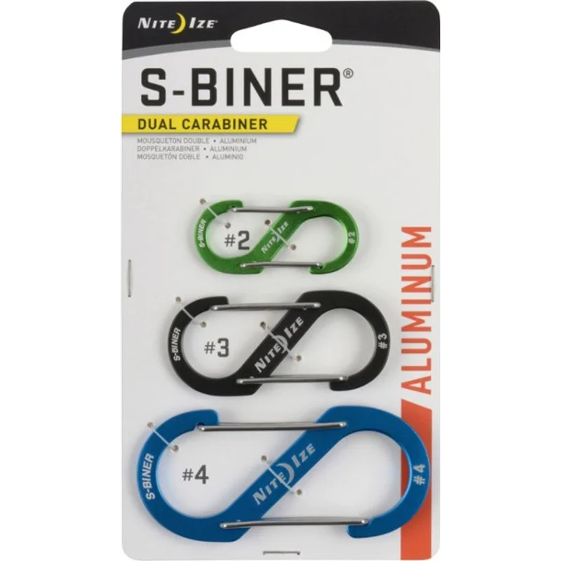 S-BINER (ALUMINIUM) - SET OF 3 - #2 + #3 + #4 / Assorted / Aluminum