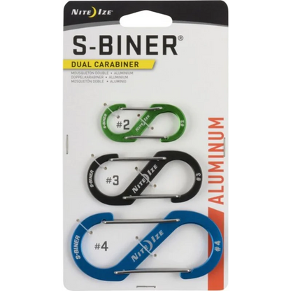S-BINER (ALUMINIUM) - SET OF 3 - #2 + #3 + #4 / Assorted / Aluminum