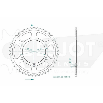 Sprockets Rear (35013-45T) - Esjot