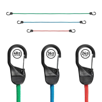 BUNGEE - CARABINER SLIDE LOCK - Blue (91.4cm Length x 0.8cm Dia)