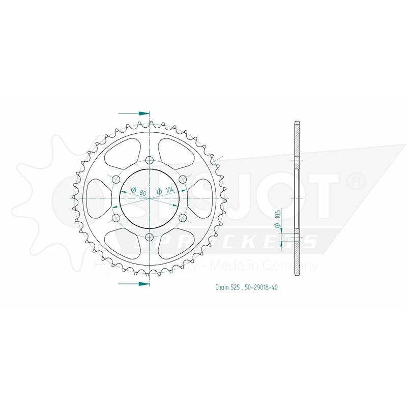 Sprockets Rear (29018 - 40T) - Esjot