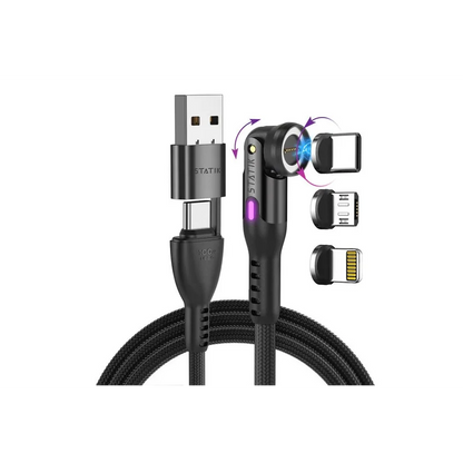 Magnetic Charging Cable - 100W USB A/C + Iphone - 1 PACK / 6ft (1.8m)