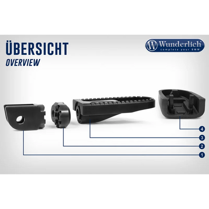 BMW GS Ergonomics - Vario Joint Passenger EVO1 (Pair) - Black