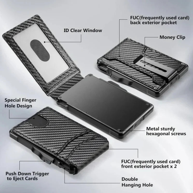 WALLET POP UP + CARDS + RFID - Black