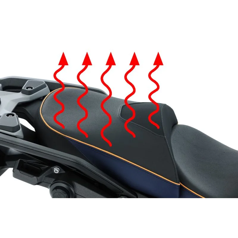 BMW R 1300 GS Ergonomics - Wunderlich "Active Comfort" (Heating) Seat - Imperial Blue-Gold / Passenger / Queens-Edition - standard