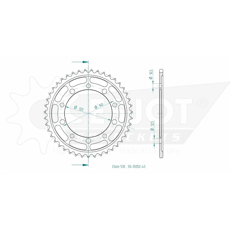 Sprockets Rear (35052-43T) - Esjot