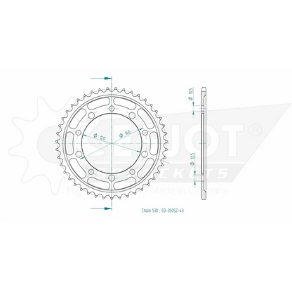 Sprockets Rear (35052-43T) - Esjot
