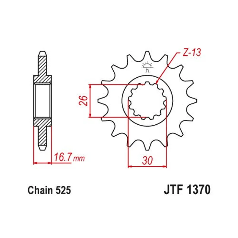 Sprockets Front (1370- 16T) - JT