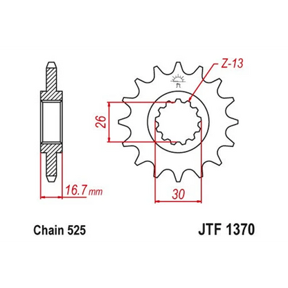 Sprockets Front (1370- 16T) - JT