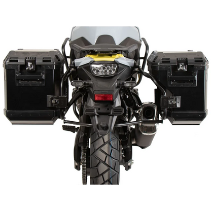 Suzuki V-Strom 800 DE Sidecase Carrier - Cutout Series with Xplorer - Black
