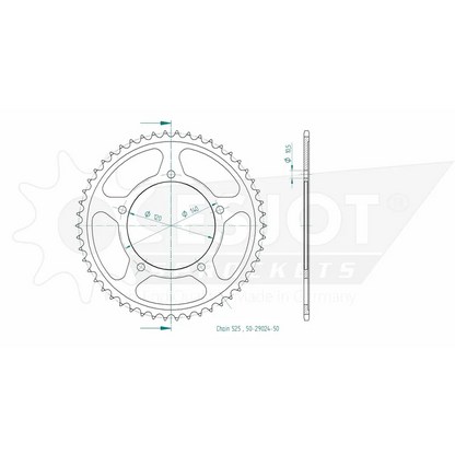 Sprockets Rear (29024 - 50T) - Esjot