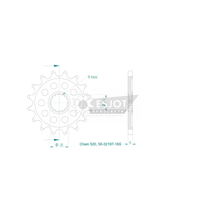 Sprockets Front (32197-14T) - Esjot (Sports)