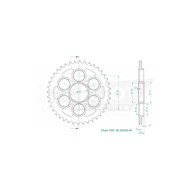 Sprockets Rear (35059 - 40T) - Esjot
