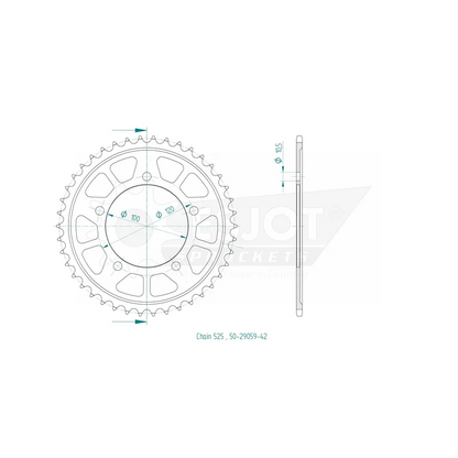 Sprockets Rear (29059 - 42T) - Esjot