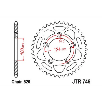 Sprockets Rear (746 - 46T) - JT