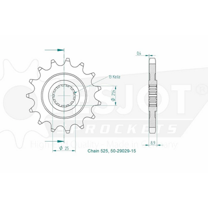 Sprockets Front (29029 - 17T) - Esjot