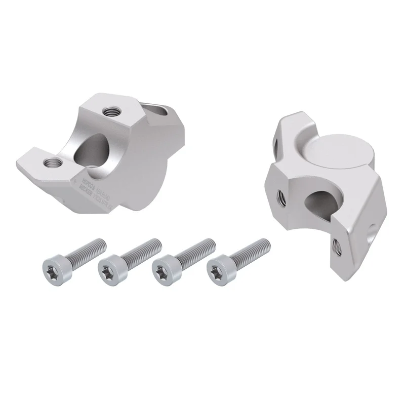 HANDLEBAR RISER - 30mm UP & 25mm BACK (4245-V3025-30-25) - Silver
