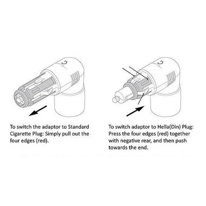 Din (Hella) & Cigarette To USB (Interchangeable) - 3.3A