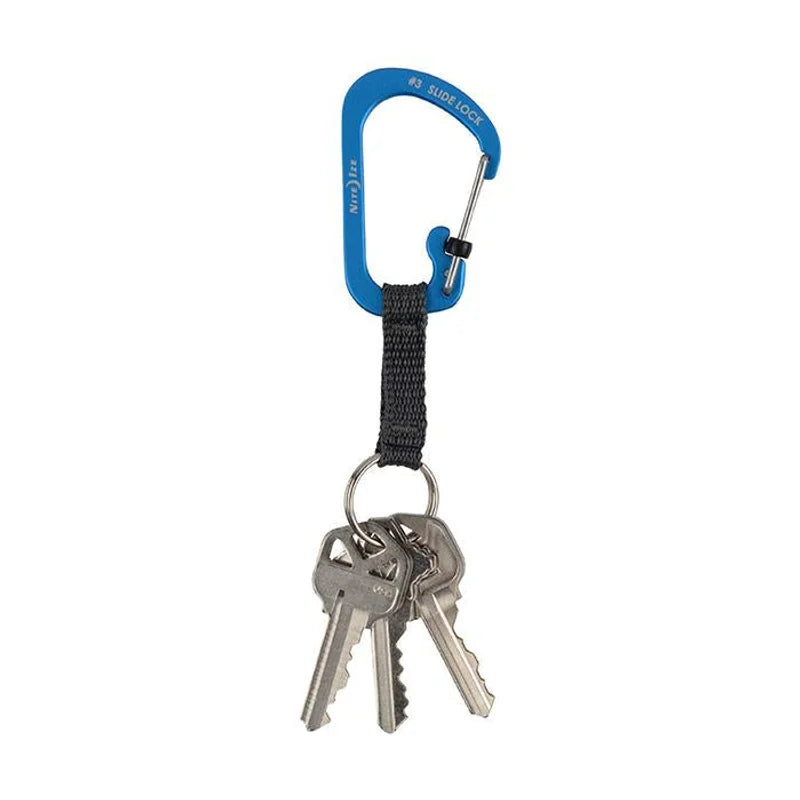 Carabiner Keyring with Slide lock (SS) - Stainless Steel / Black