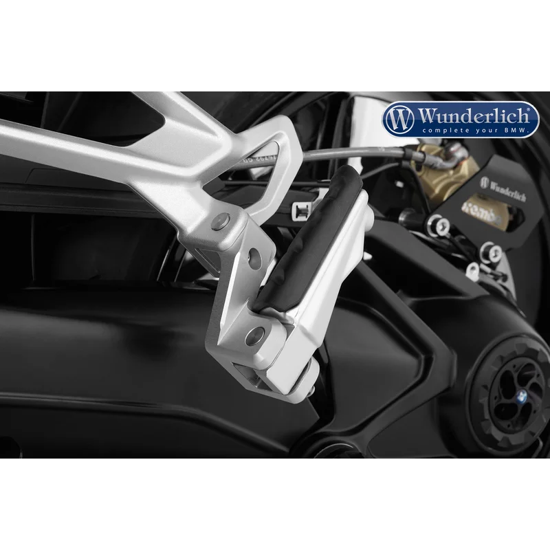 BMW R1250R Ergonomics - Passenger Footrest Lowering Kit - Silver