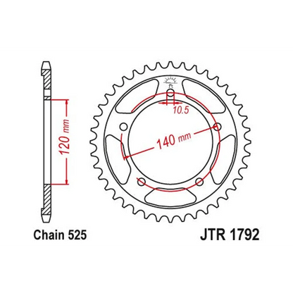 Sprockets Rear (1792 - 43T) - JT ( 525 Pitch)