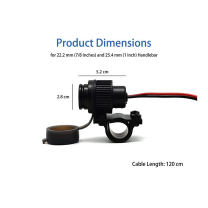 Handlebar Mounted 36W PD USB-C + QC 3.0 (Plastic) - Includes Plastic Handlebar Clamp