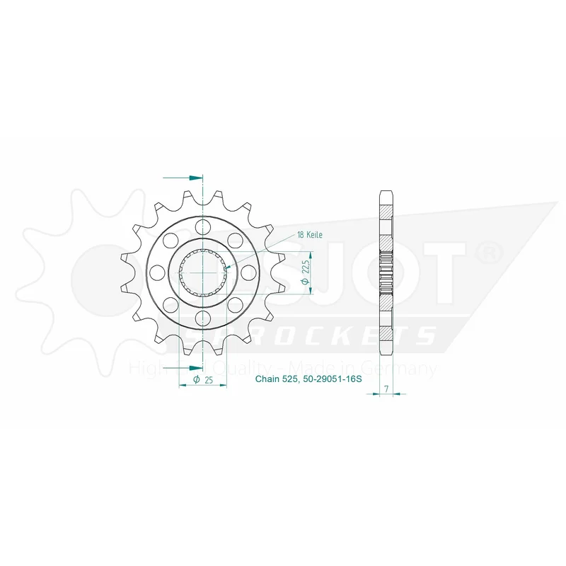 Sprockets Front (29051 - 16S) - Esjot