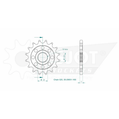 Sprockets Front (29051 - 16S) - Esjot