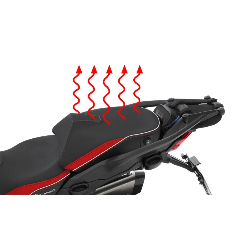 DUCATI Multistrada V4 Ergonomics -"Active Comfort" (Heating) Rider Seat - Black-Red / Standard