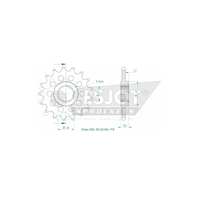 Sprockets Front (32194 - 15T) - Esjot Sports