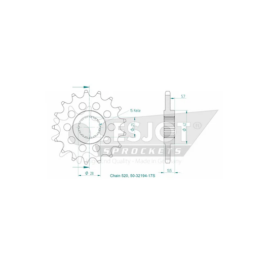 Sprockets Front (32194 - 15T) - Esjot Sports