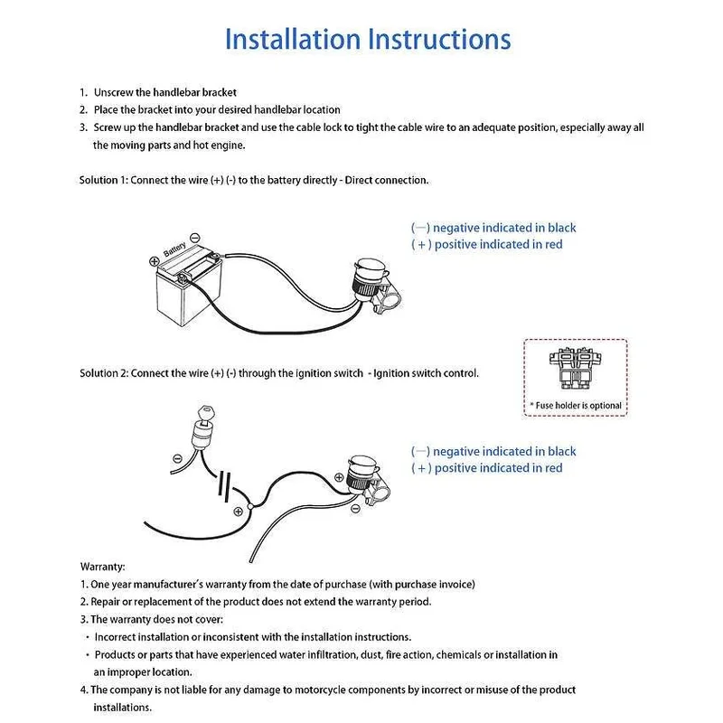 Handlebar Mounted 36W PD USB-C + QC 3.0 (Plastic) - Includes Plastic Handlebar Clamp