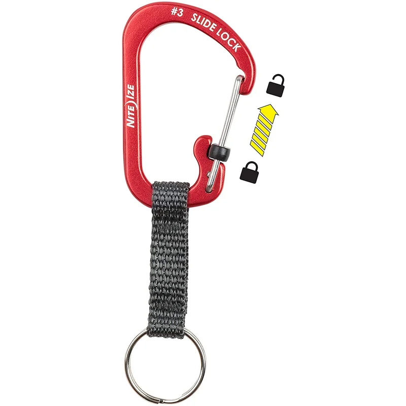 Carabiner Keyring with Slide lock (Alu) - Olive