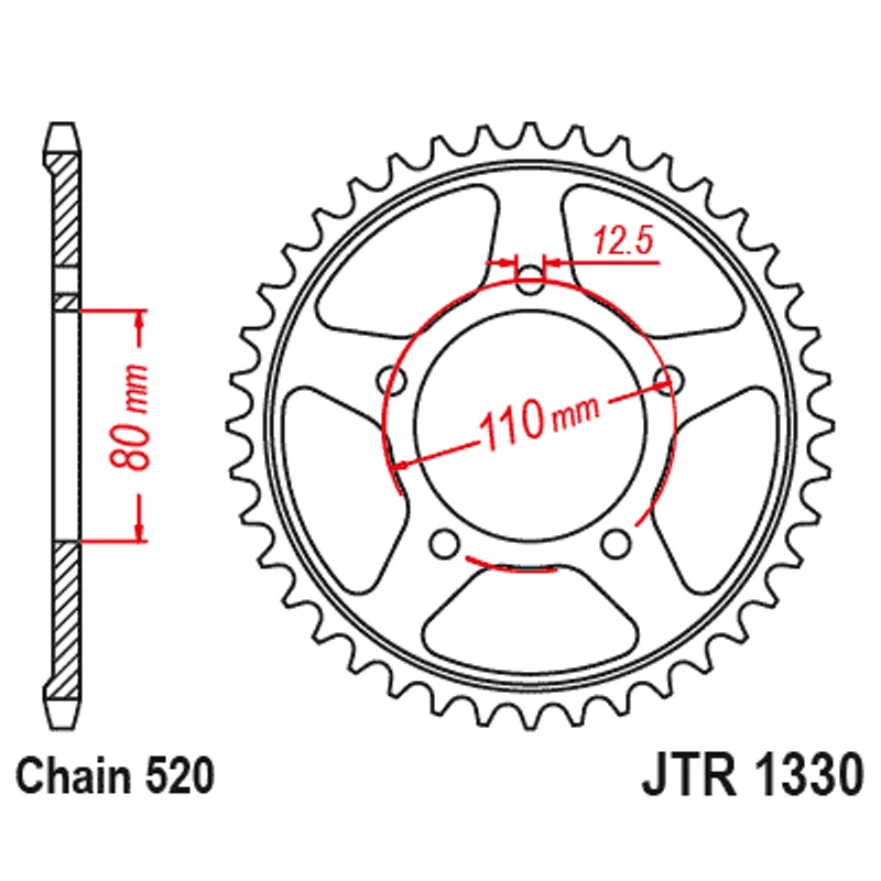 Sprockets Rear (1330- 45T) - JT