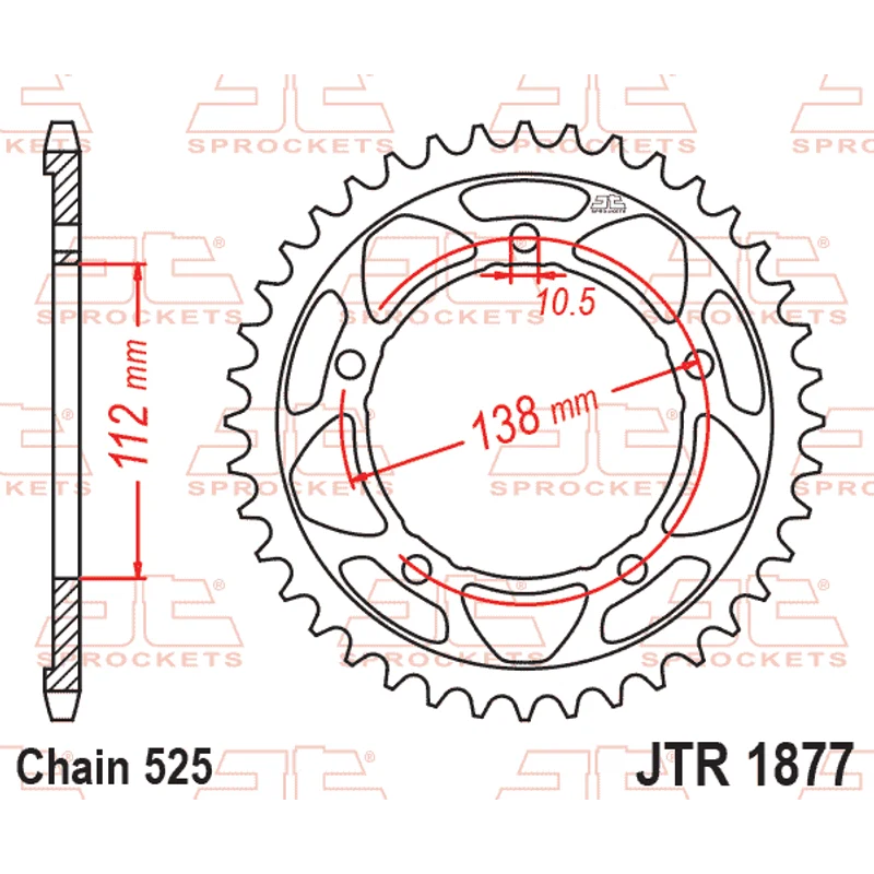 Sprockets Rear (1877- 45T) - JT