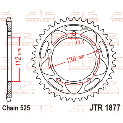Sprockets Rear (1877- 45T) - JT