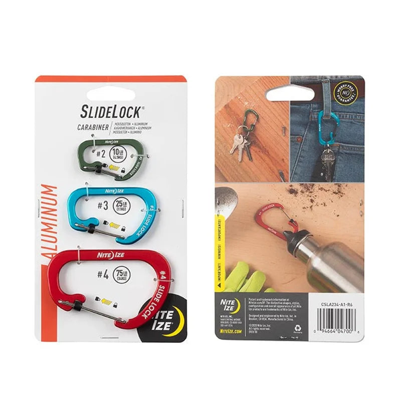 Carabiner with Slidelock (pcs) - Aluminium - Size#4 / Orange / Aluminium