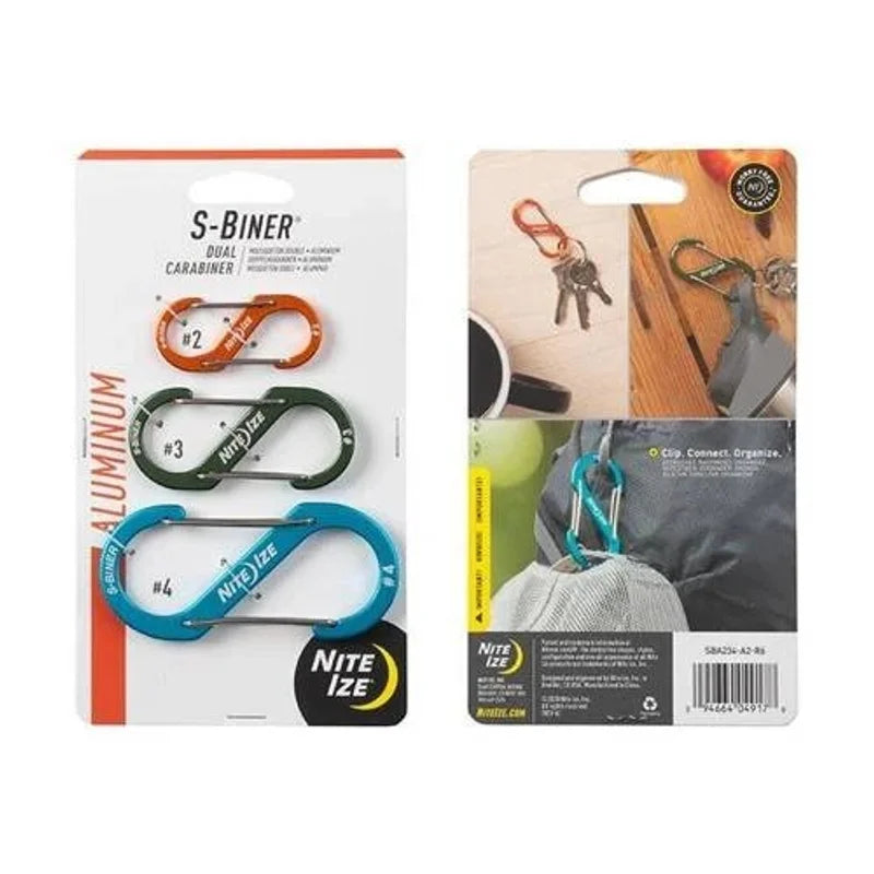 S-BINER (ALUMINIUM) - SET OF 3 - #2 + #3 + #4 / Assorted / Aluminum