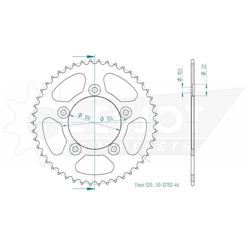 Sprockets Rear (32152-48T) - Esjot