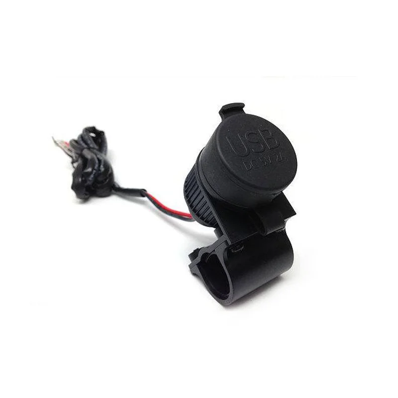 Handlebar Mounted Dual USB 4A (Plastic) - Includes Plastic Handlebar Clamp