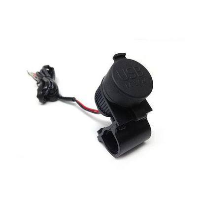 Handlebar Mounted Dual USB 4A (Plastic) - Includes Plastic Handlebar Clamp